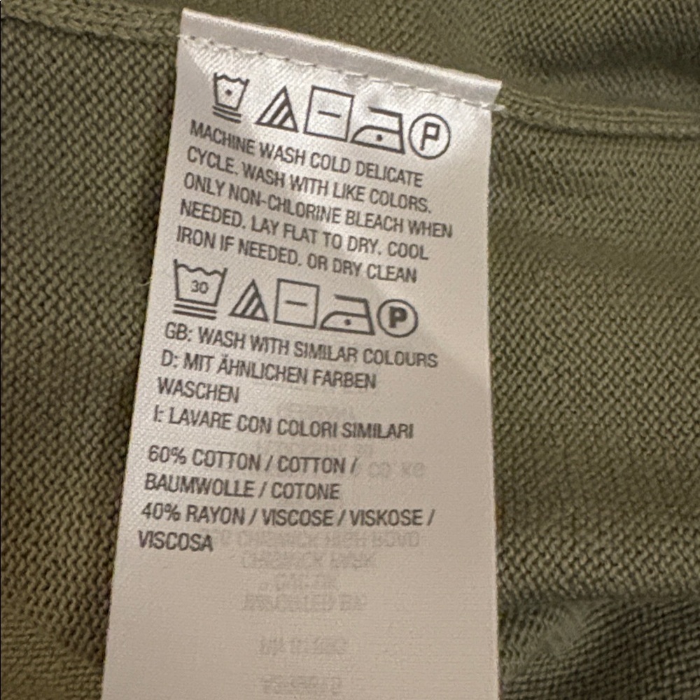 🆕  Isaac Mizrahi Sage Green Short Sleeve Sweater Top(Bust 38”+ Length 25”-29”) - Picture 4 of 4
